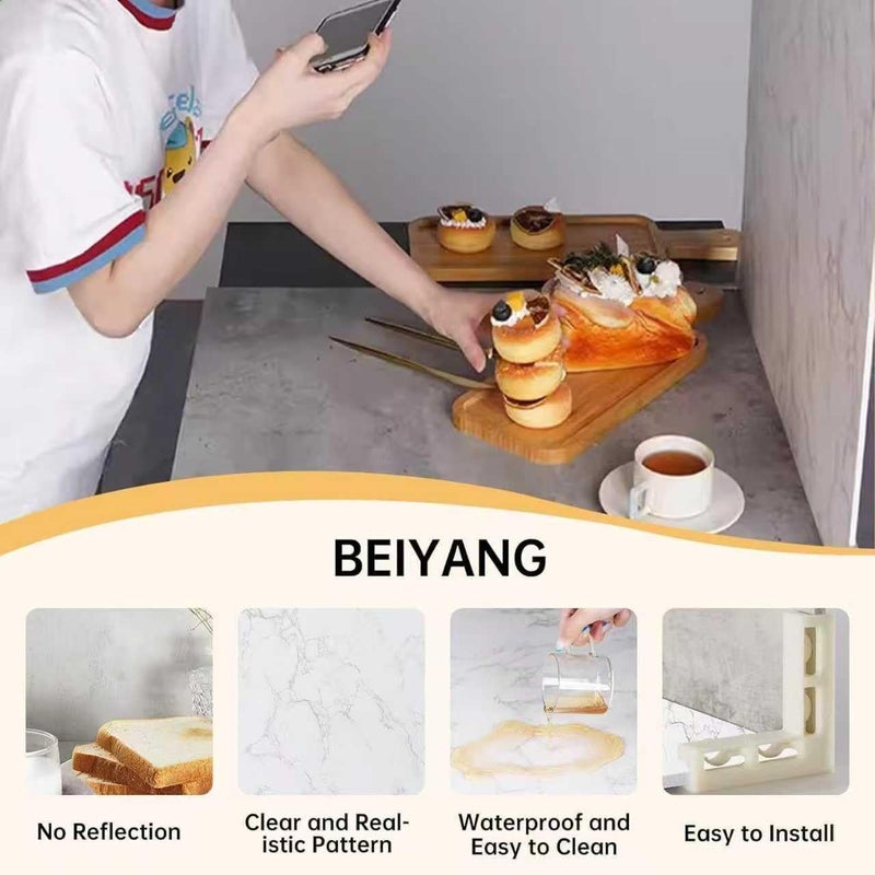 BEIYANG 2 PCS Photo Backdrop Boards with 2 PCS Brackets for Flat Lay or Food Photography Background - Image 4